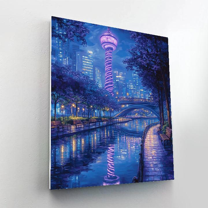 Canton Tower Riverwalk Guangzhou China Number painting