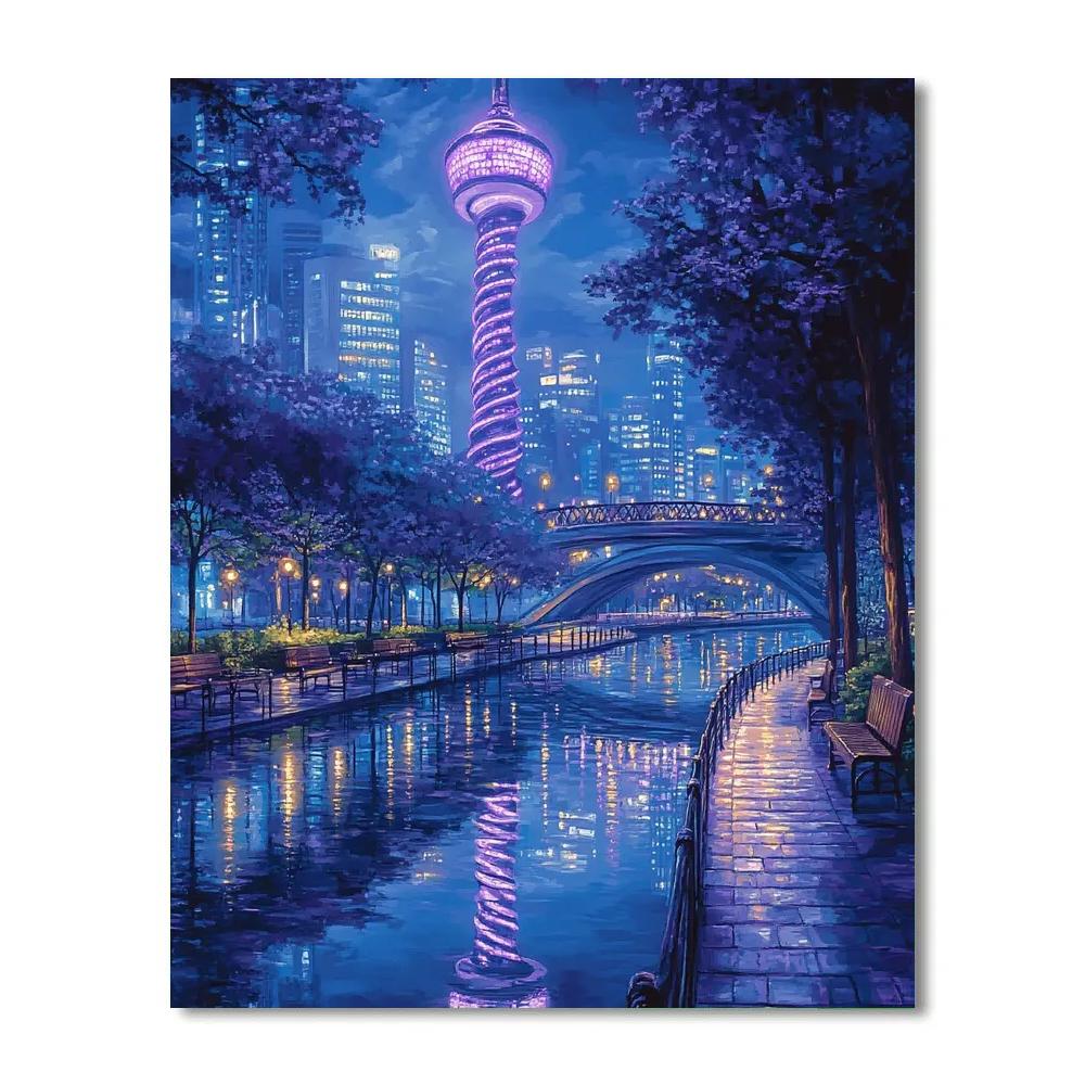 Canton Tower Riverwalk Guangzhou China Number painting
