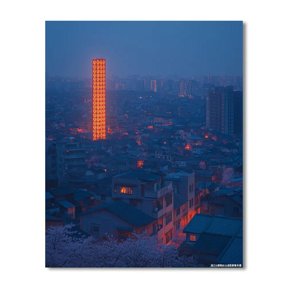 Tokyo Tower City Vista Tokyo Japan paint by numbers