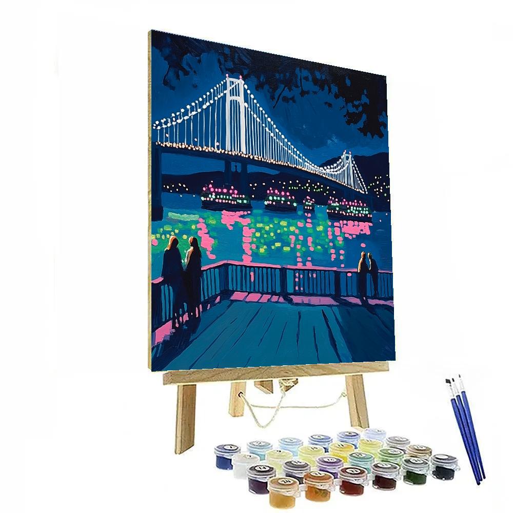 Rainbow Bridge From Odaiba Tokyo Japan Numbered painting kits