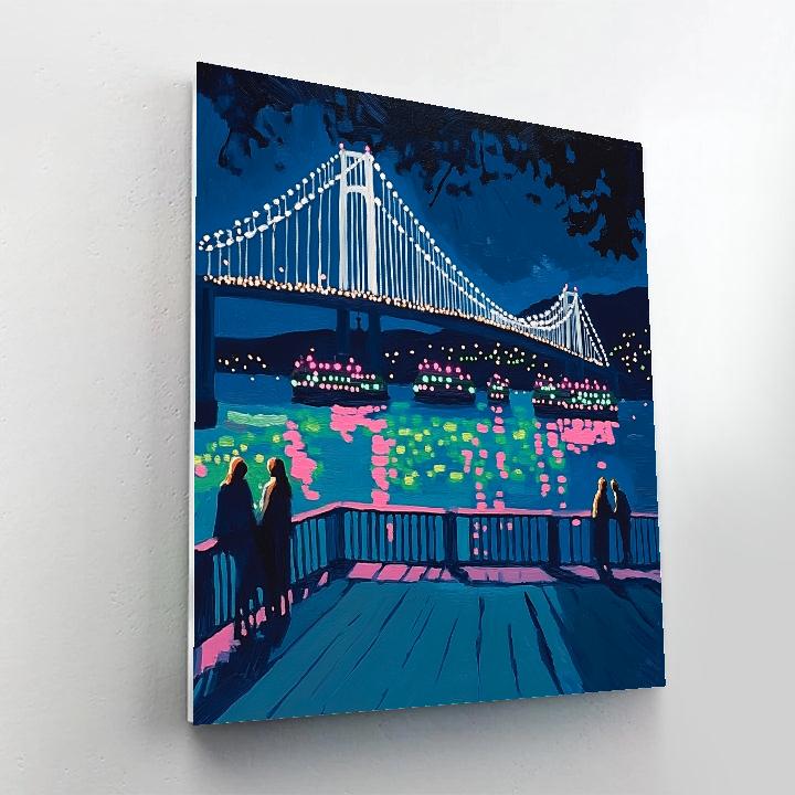 Rainbow Bridge From Odaiba Tokyo Japan Numbered painting kits
