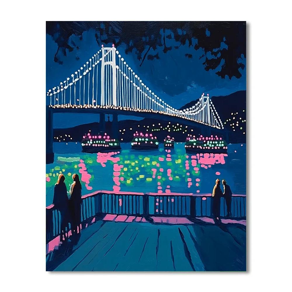 Rainbow Bridge From Odaiba Tokyo Japan Numbered painting kits