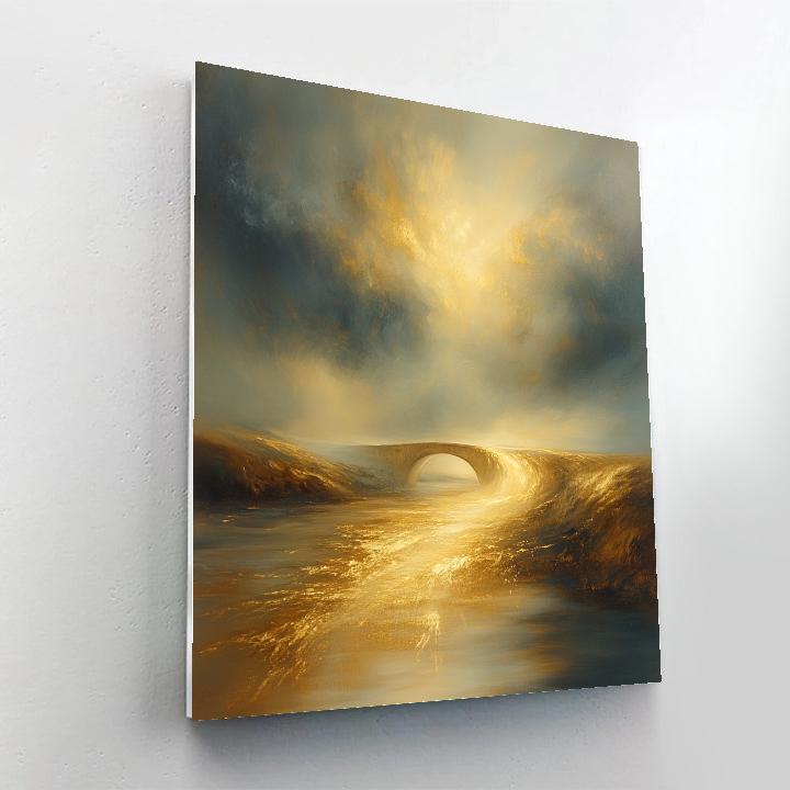 J M W Turner Inspired Tempest Over Bridge paint by numbers