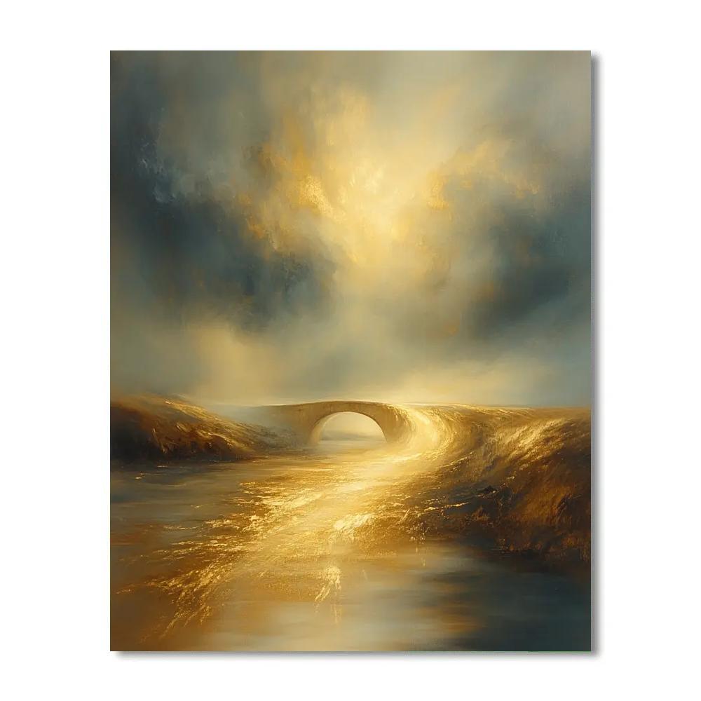 J M W Turner Inspired Tempest Over Bridge paint by numbers