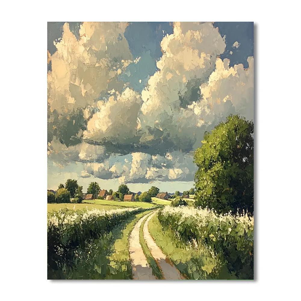 John Constable Inspired Hayfield With Larks paint by number