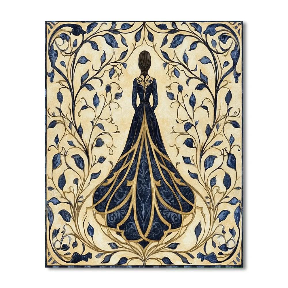 Edward Burne Jones Inspired Sleeping Princess paint by color