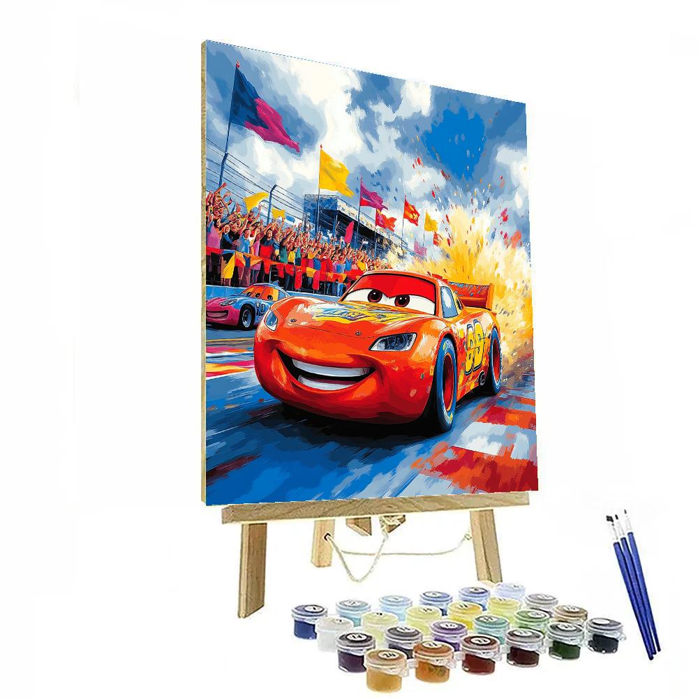 Lightning McQueen’s Pit Stop - Disney Inspired DIY paint by numbers