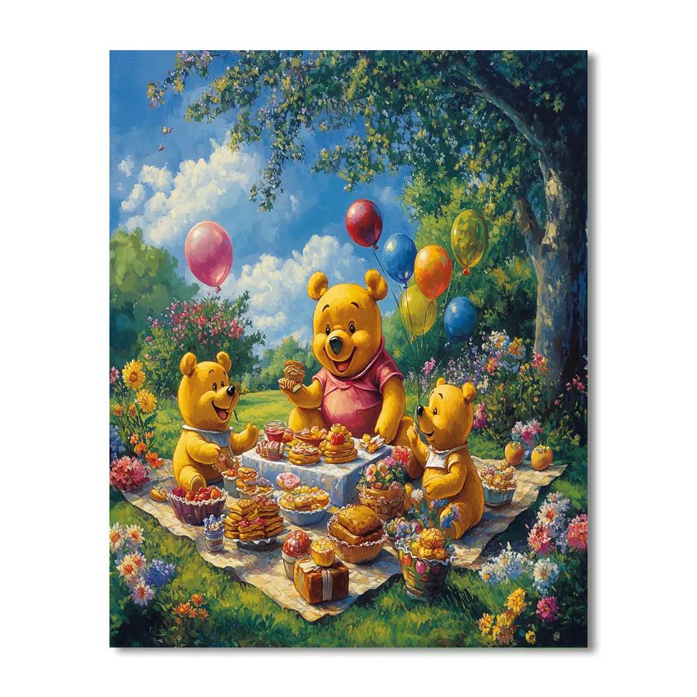 Winnie The Pooh’s Birthday Picnic - Disney Inspired paint by color