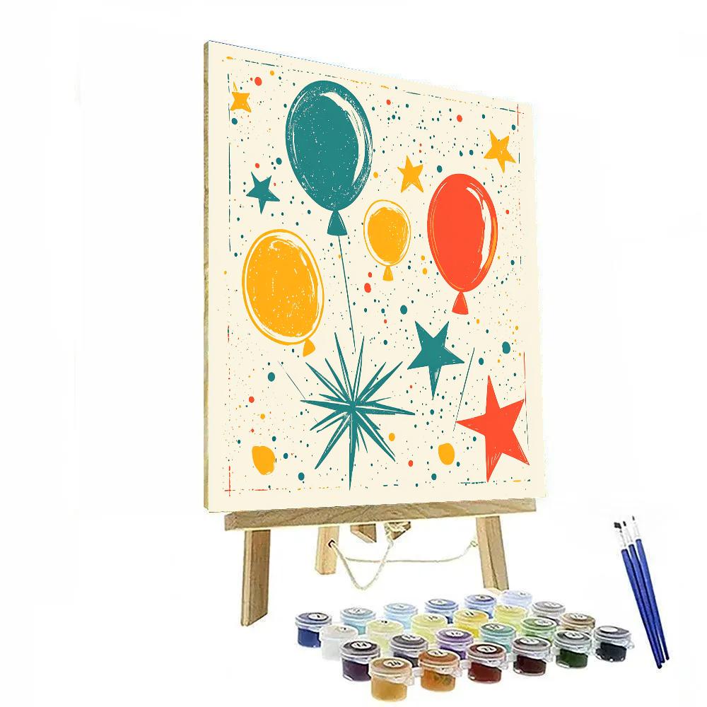 Joan Miro Inspired Carnival Stars Paint by numbers art