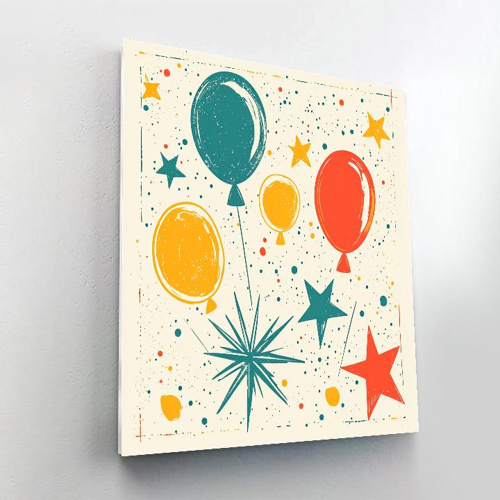 Joan Miro Inspired Carnival Stars Paint by numbers art