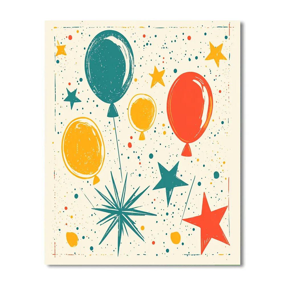 Joan Miro Inspired Carnival Stars Paint by numbers art