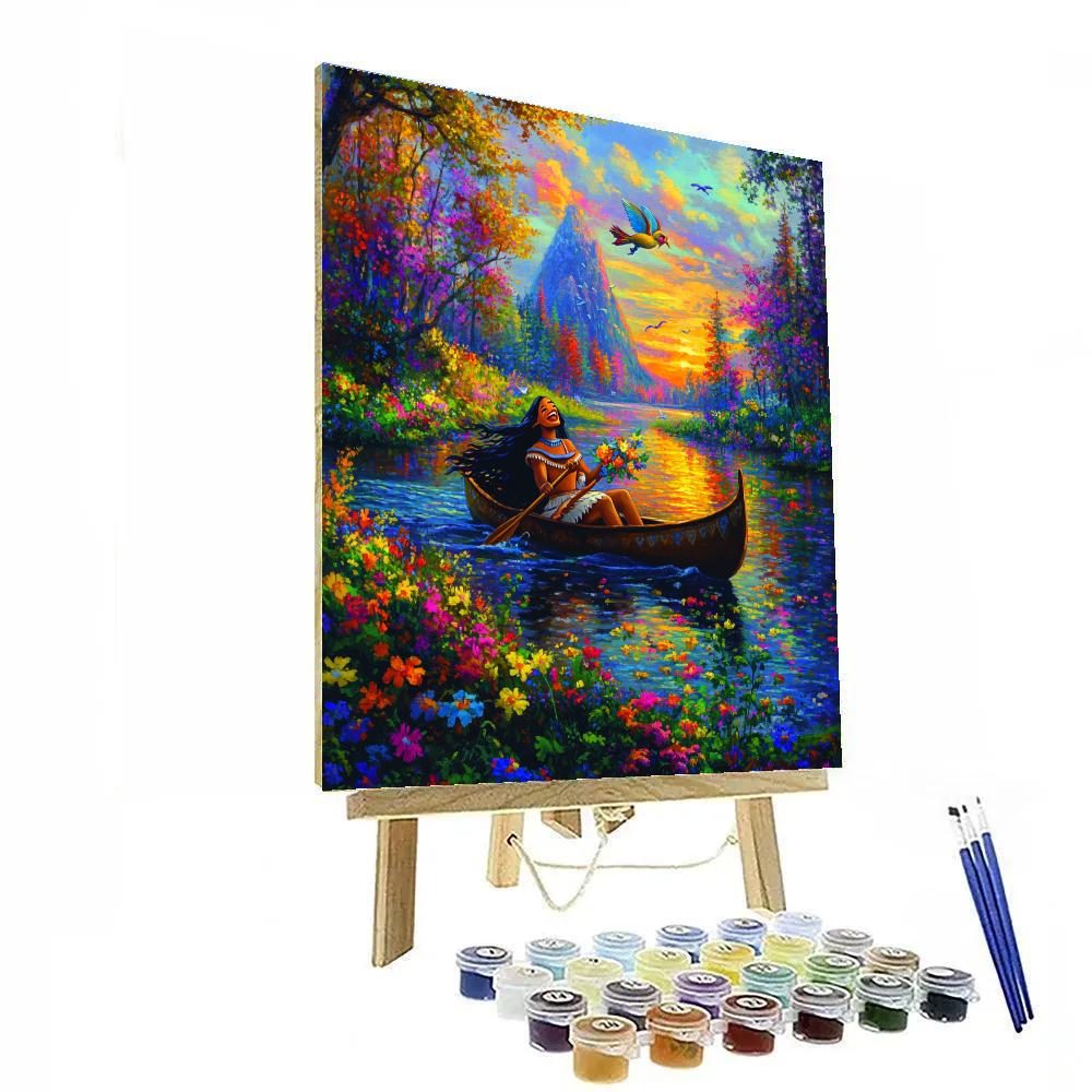 Pocahontas And Flit’s River Adventure - Disney Inspired DIY paint by numbers