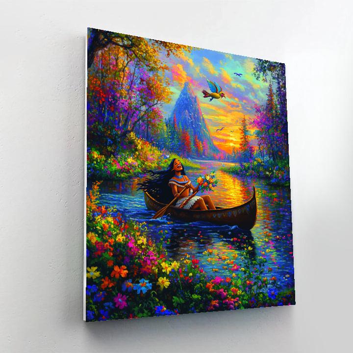 Pocahontas And Flit’s River Adventure - Disney Inspired DIY paint by numbers
