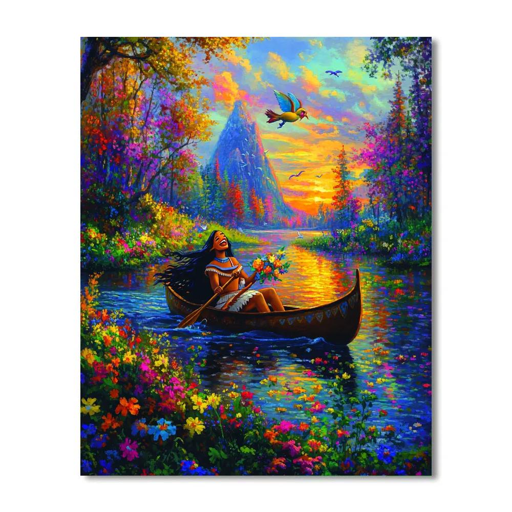 Pocahontas And Flit’s River Adventure - Disney Inspired DIY paint by numbers