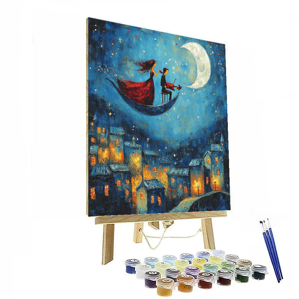 Marc Chagall Inspired Moonlit Wedding Number painting