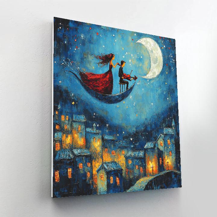 Marc Chagall Inspired Moonlit Wedding Number painting