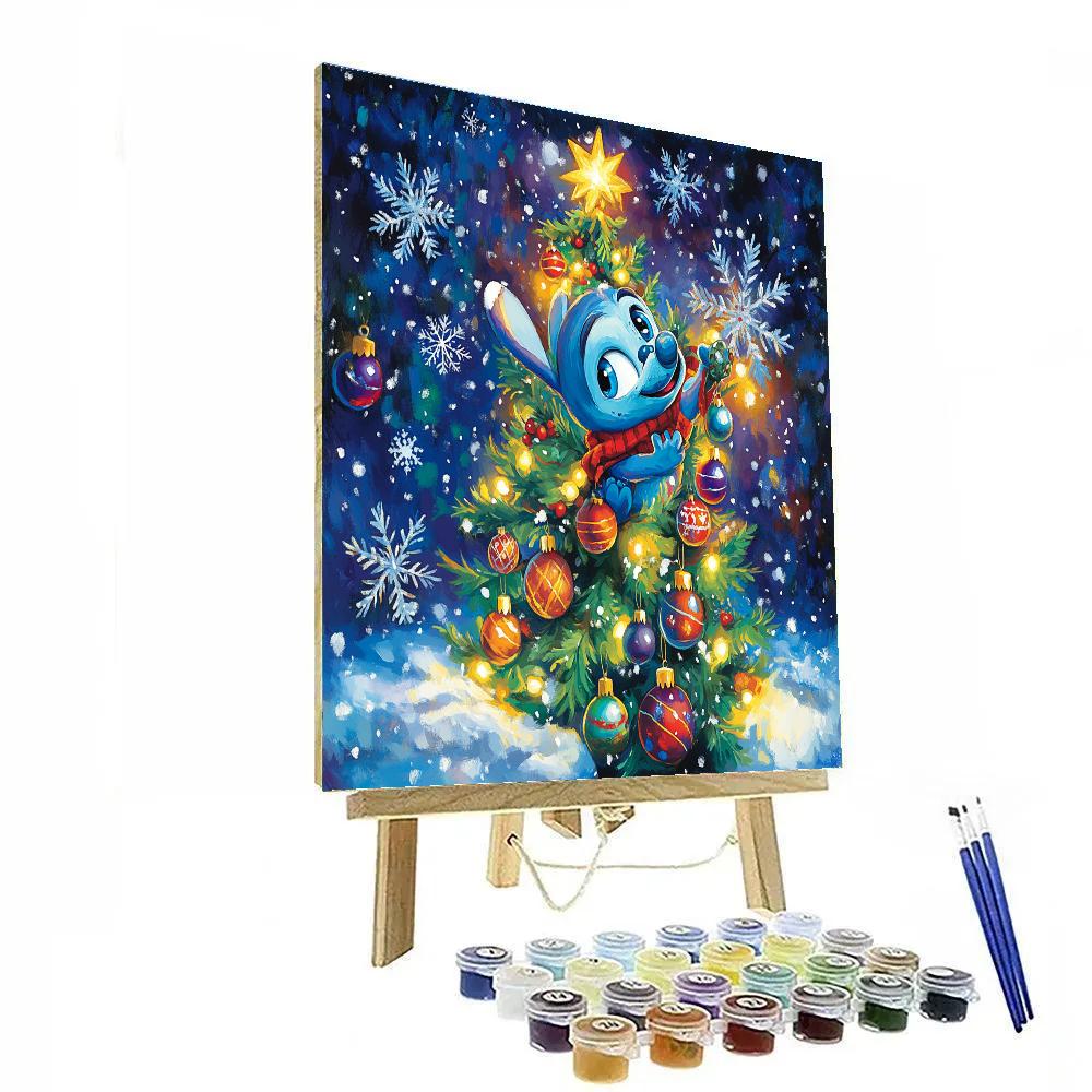 Stitch’s Christmas Celebration - Disney Inspired Paint by numbers art