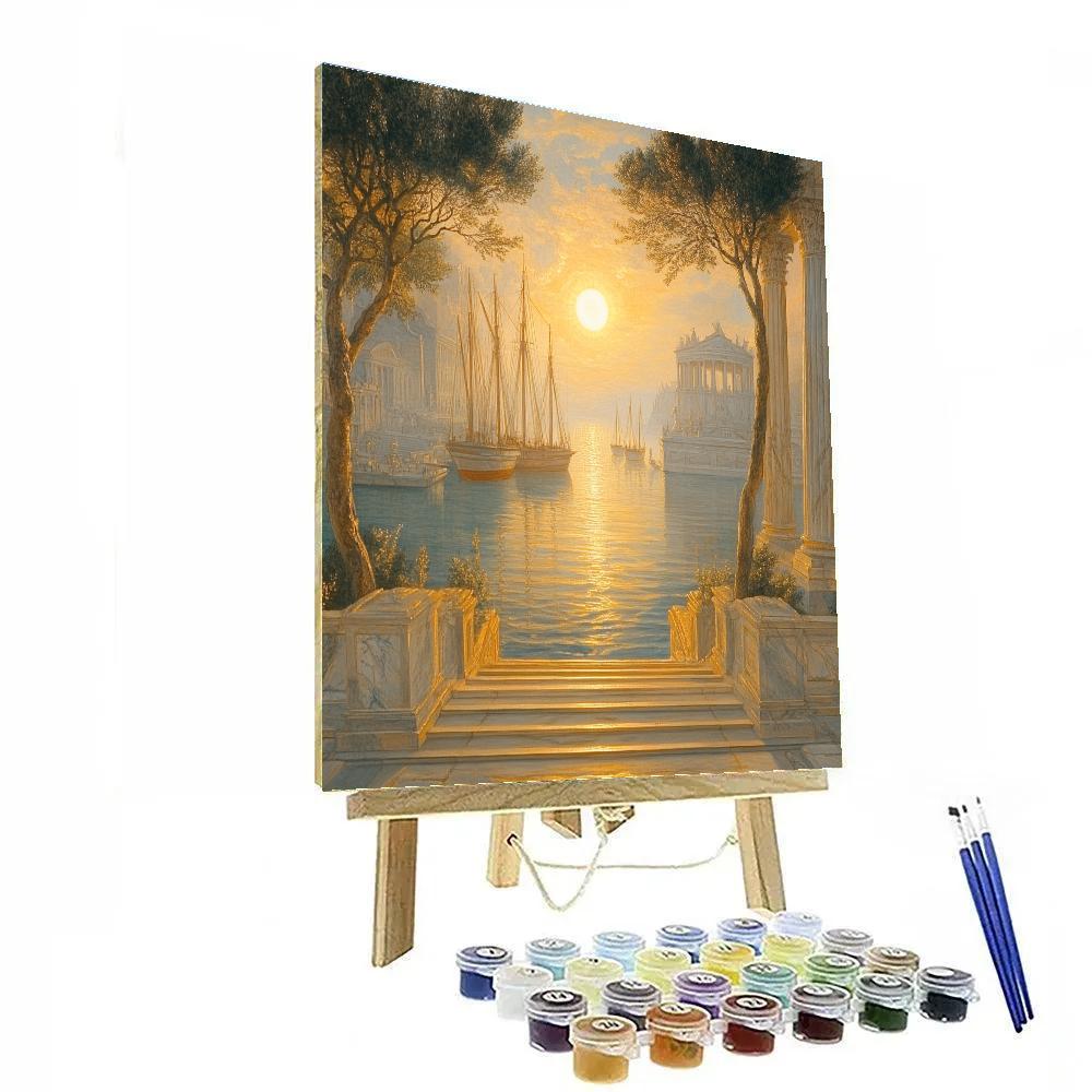 Claude Lorrain Inspired Evening Port paint by number