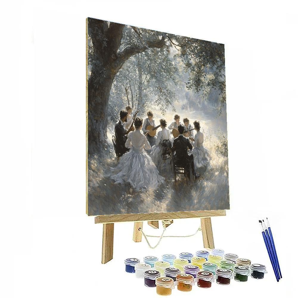 Antoine Watteau Inspired Pastoral Serenade paint by color