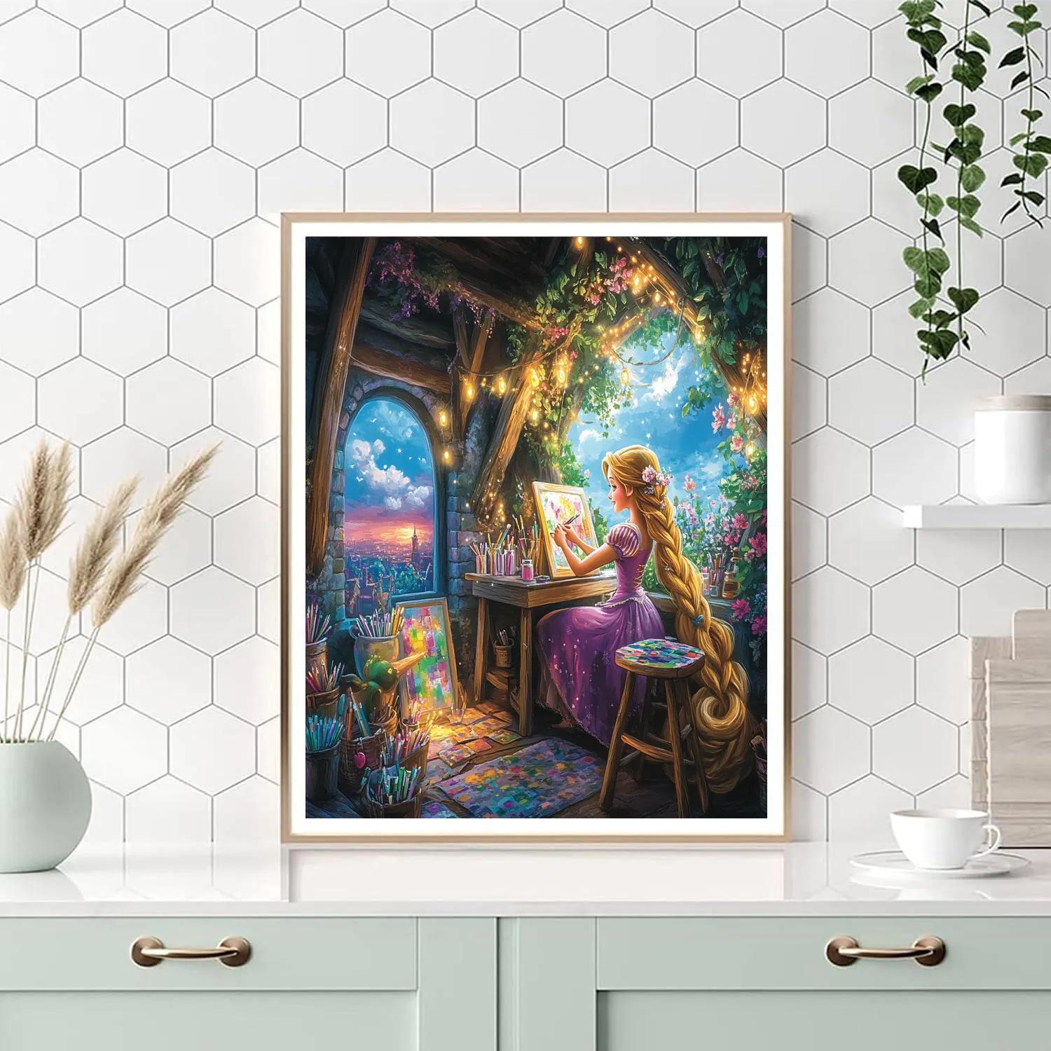 Rapunzel And Pascal’s Art Studio - Disney Inspired Numbered painting kits