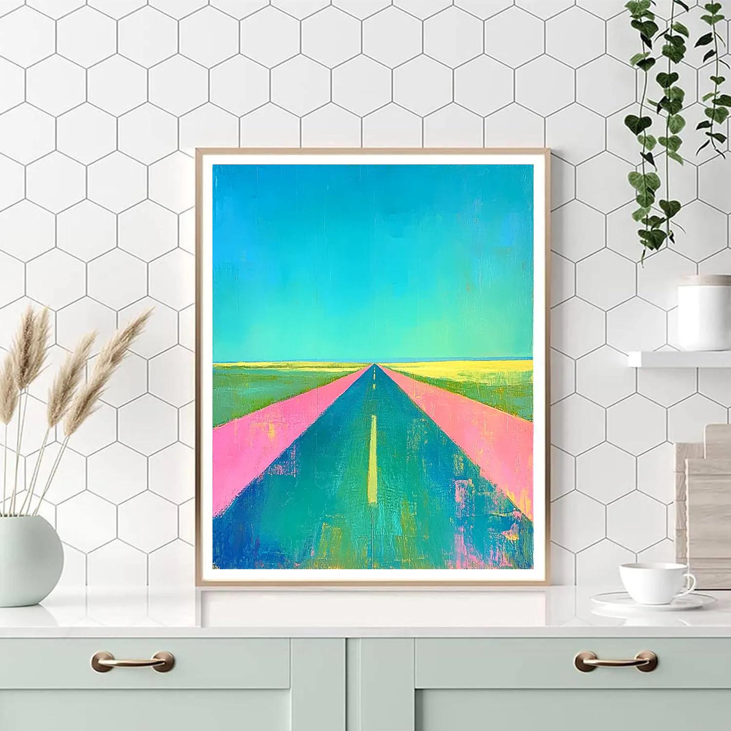 David Hockney Inspired Road To Big Sky DIY paint by numbers
