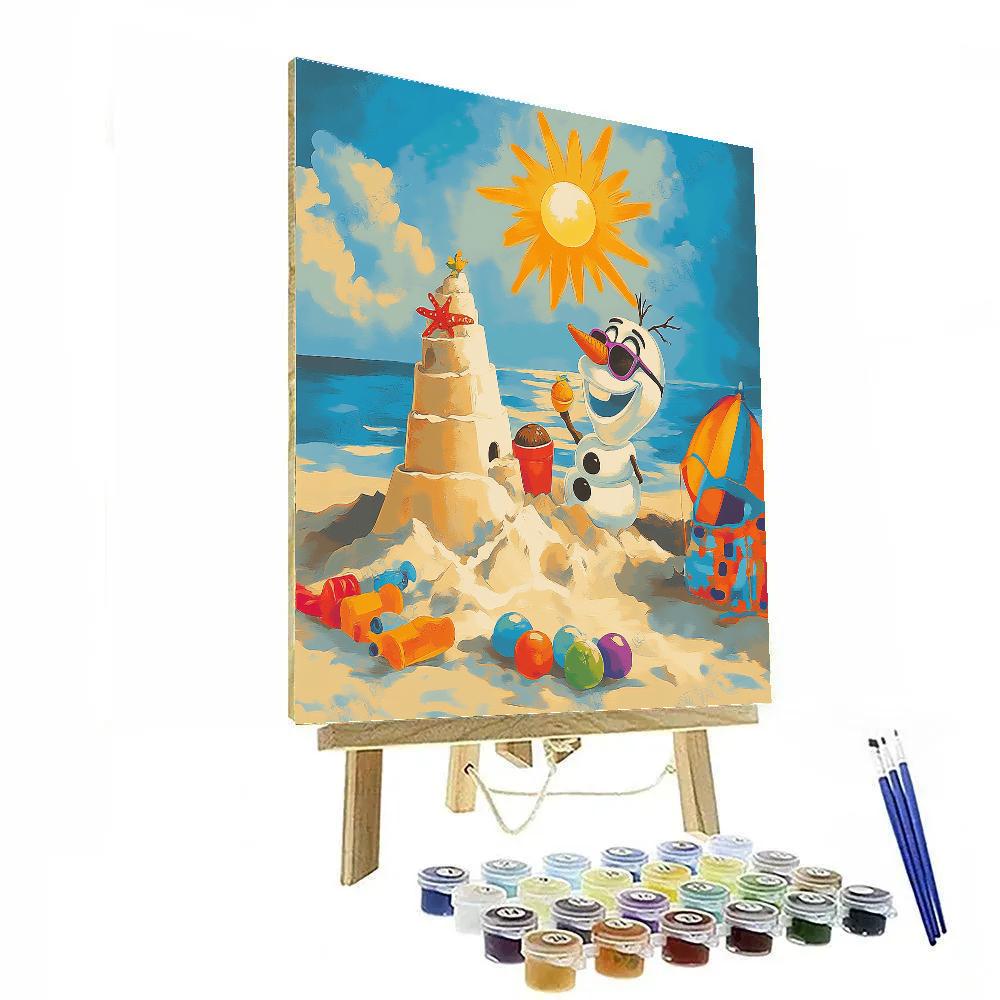 Olaf’s Beach Adventure - Disney Inspired Number painting