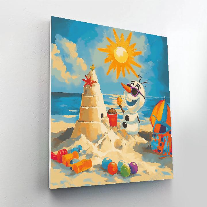 Olaf’s Beach Adventure - Disney Inspired Number painting