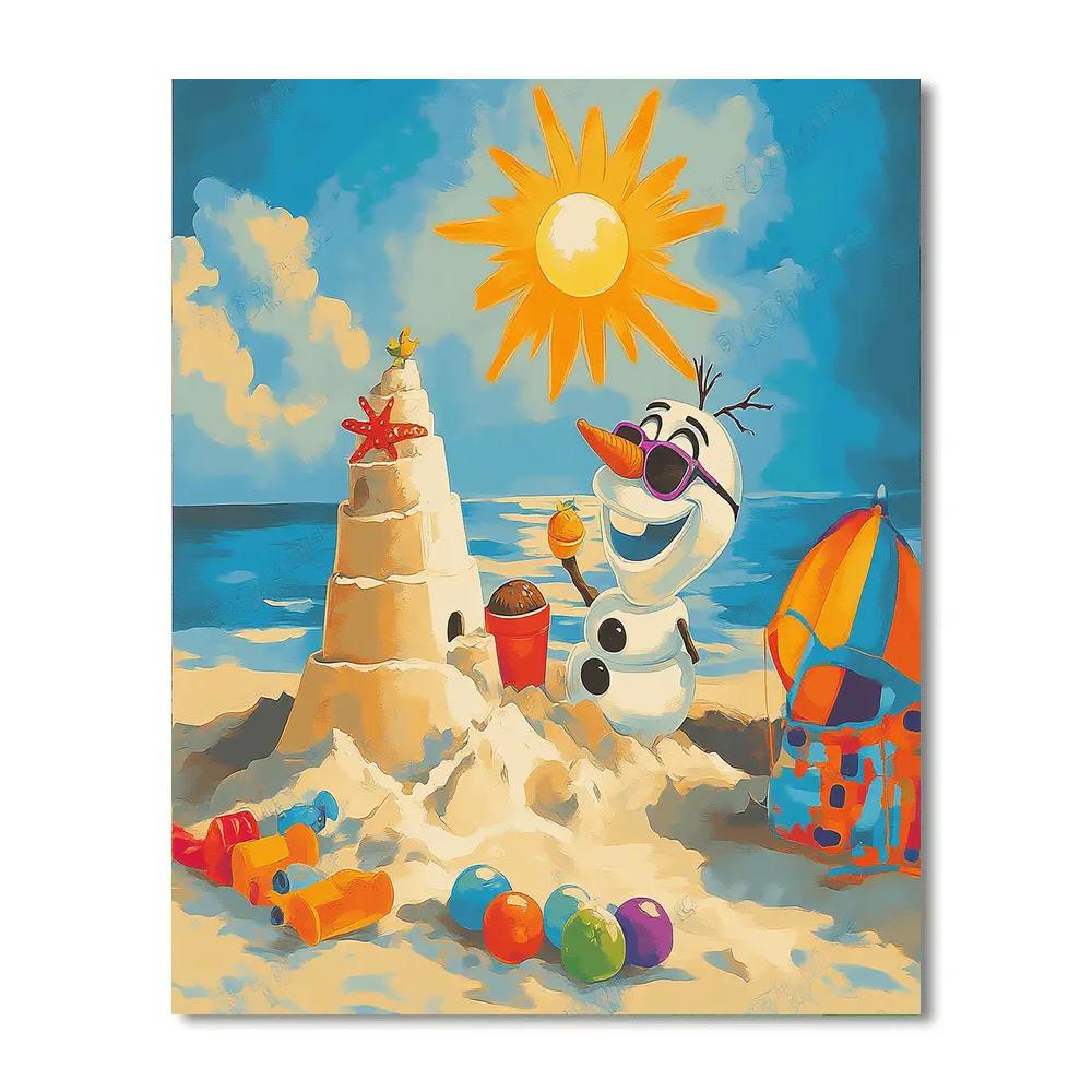 Olaf’s Beach Adventure - Disney Inspired Number painting