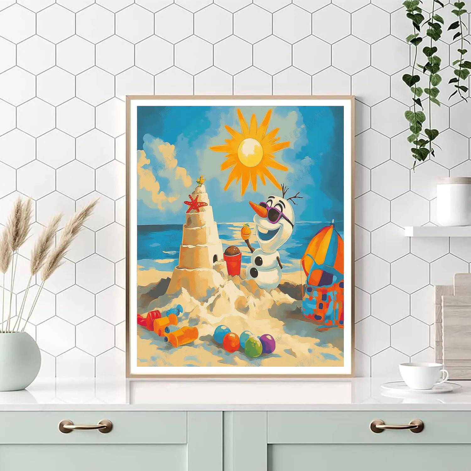 Olaf’s Beach Adventure - Disney Inspired Number painting