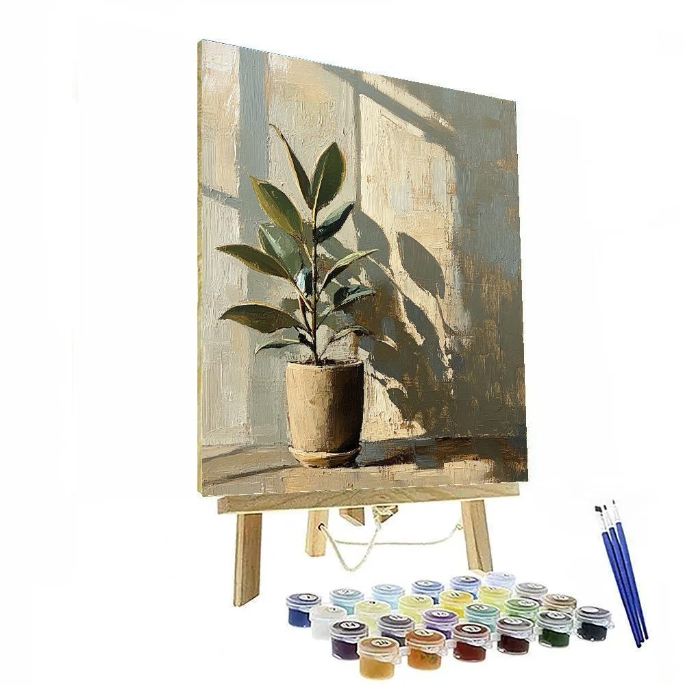 Lucian Freud Inspired Portrait With Plant DIY paint by numbers