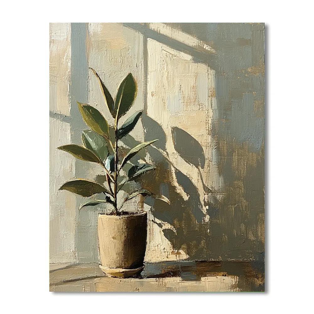 Lucian Freud Inspired Portrait With Plant DIY paint by numbers