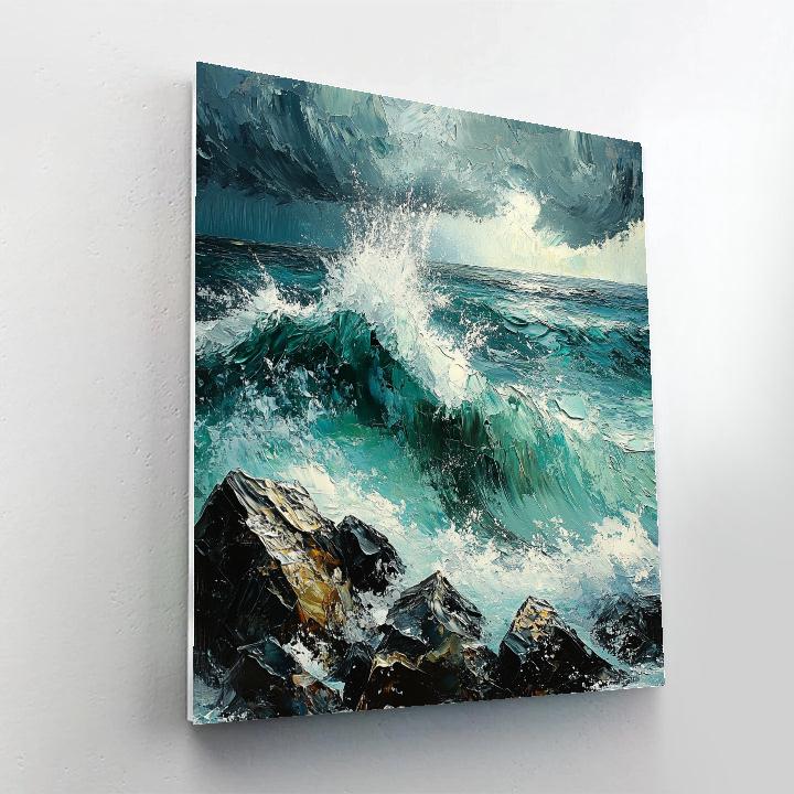 Gustave Courbet Inspired Cliff And Foam paint by color