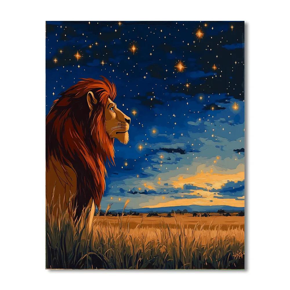 Mufasa’s Starry Night - Disney Inspired Numbered painting kits