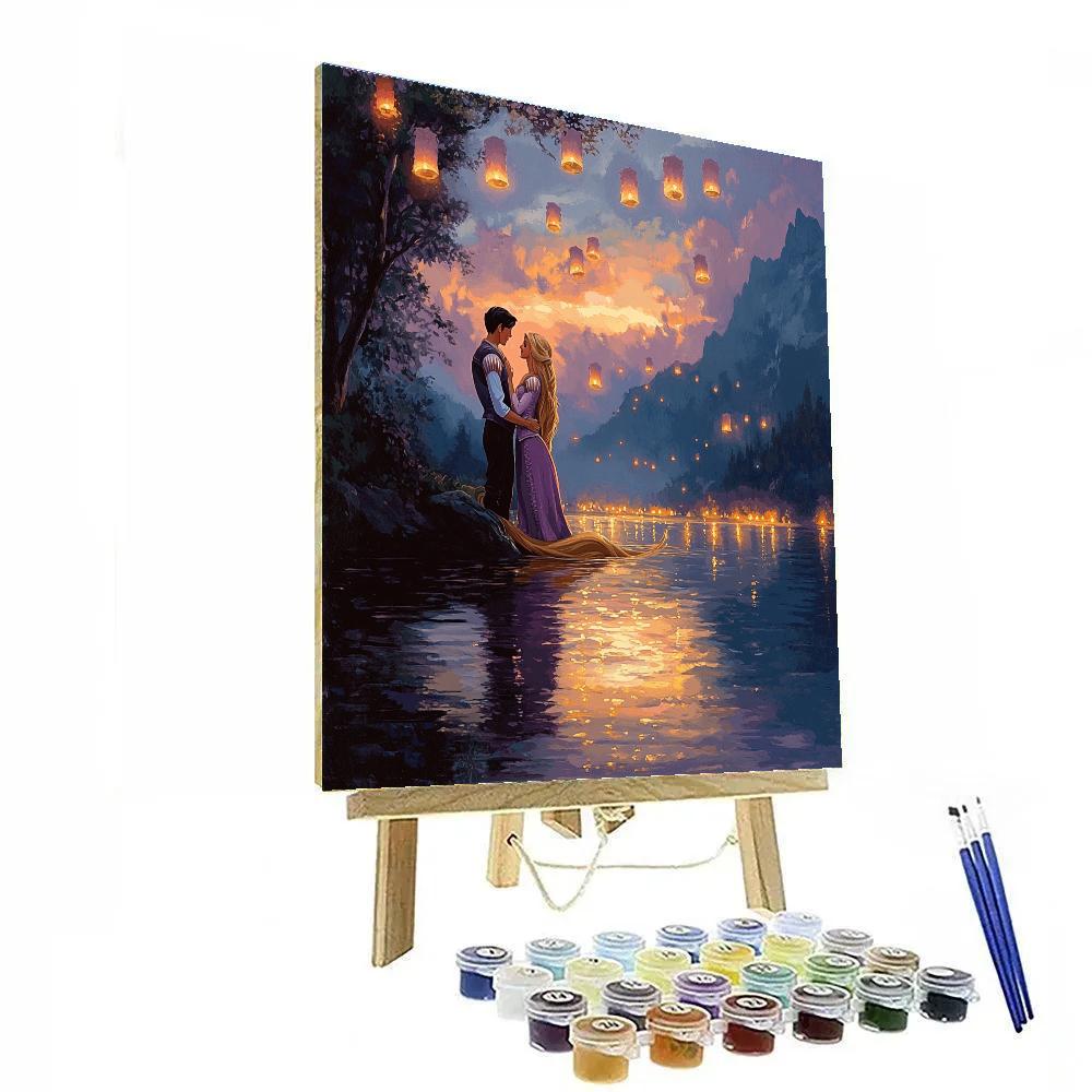 Rapunzel And Flynn’s Floating Lanterns - Disney Inspired paint by color