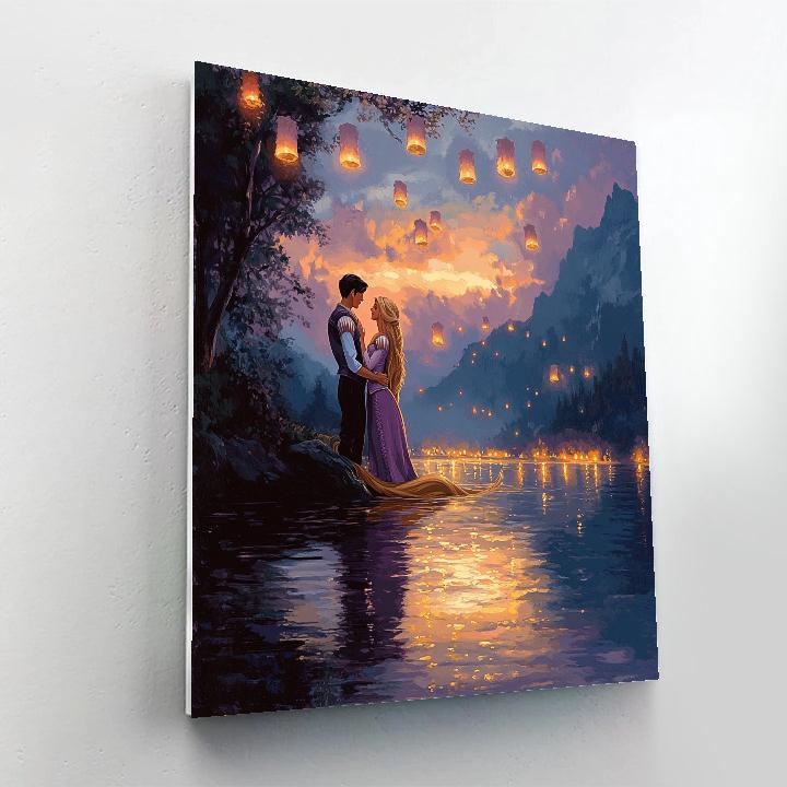 Rapunzel And Flynn’s Floating Lanterns - Disney Inspired paint by color