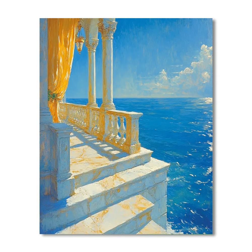 Lawrence Alma Tadema Inspired Marble Bath Terrace Numbered painting kits