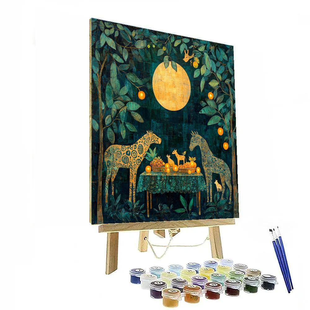 Henri Rousseau Inspired Jungle Banquet Numbered painting kits