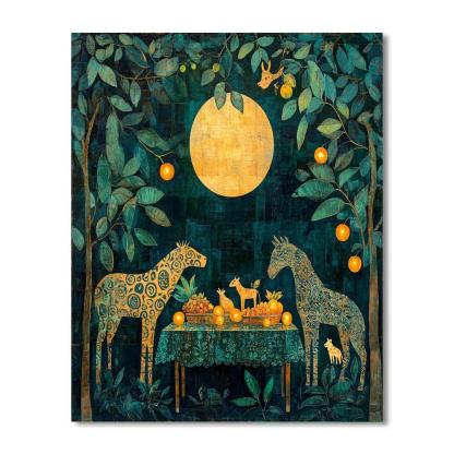 Henri Rousseau Inspired Jungle Banquet Numbered painting kits