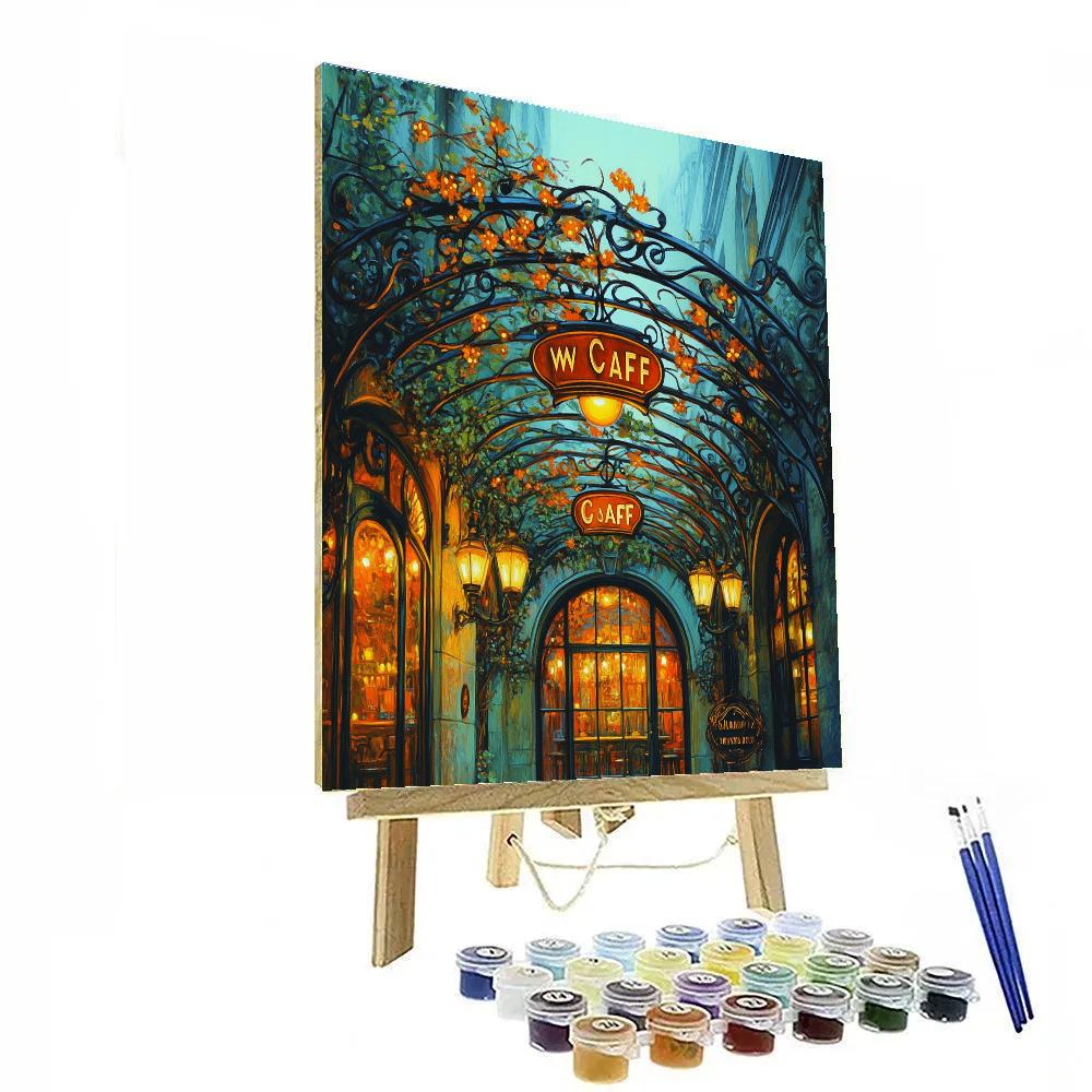 Hector Guimard Inspired Iron Vines Cafe paint by numbers