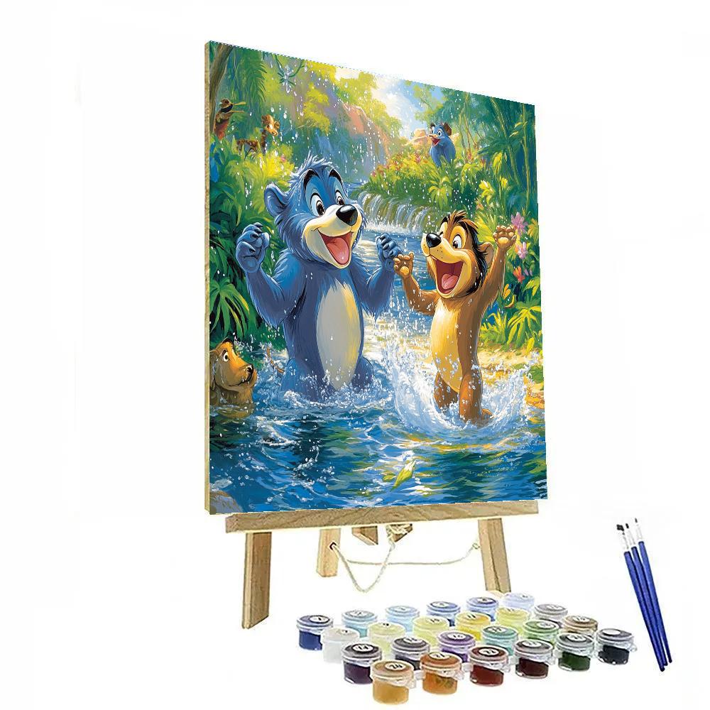 Baloo And Mowgli’s Jungle Playtime - Disney Inspired paint by number