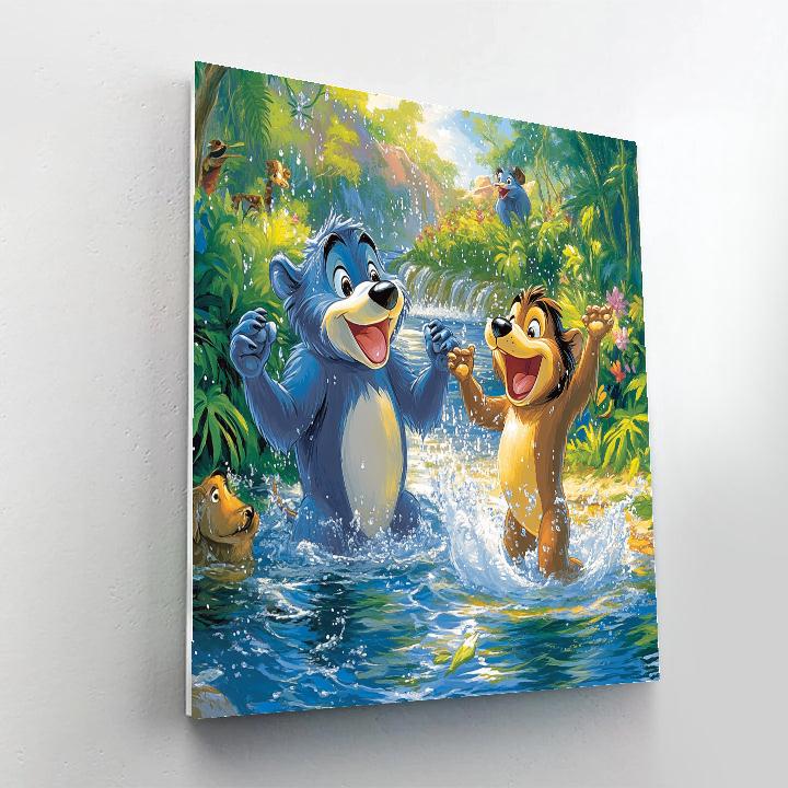 Baloo And Mowgli’s Jungle Playtime - Disney Inspired paint by number