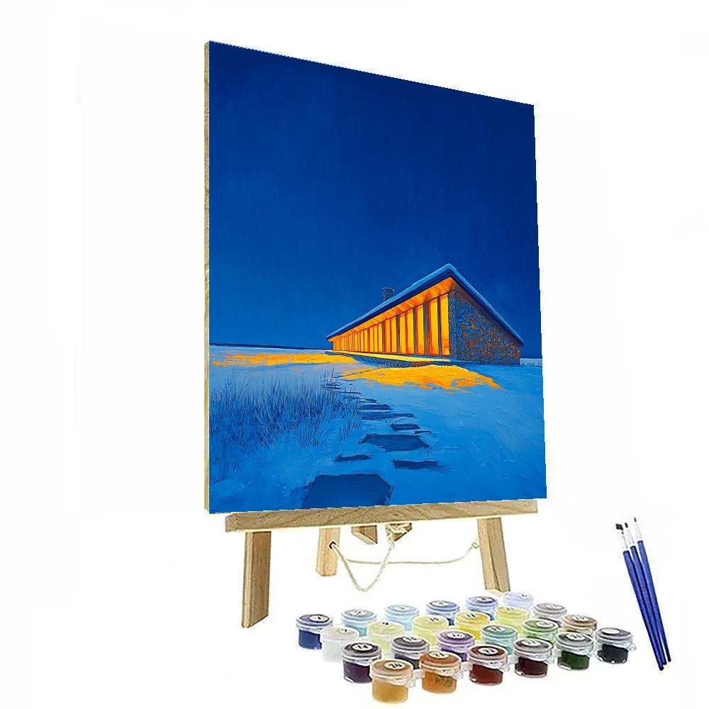 Frank Lloyd Wright Inspired Winter Prairie Night Numbered painting kits