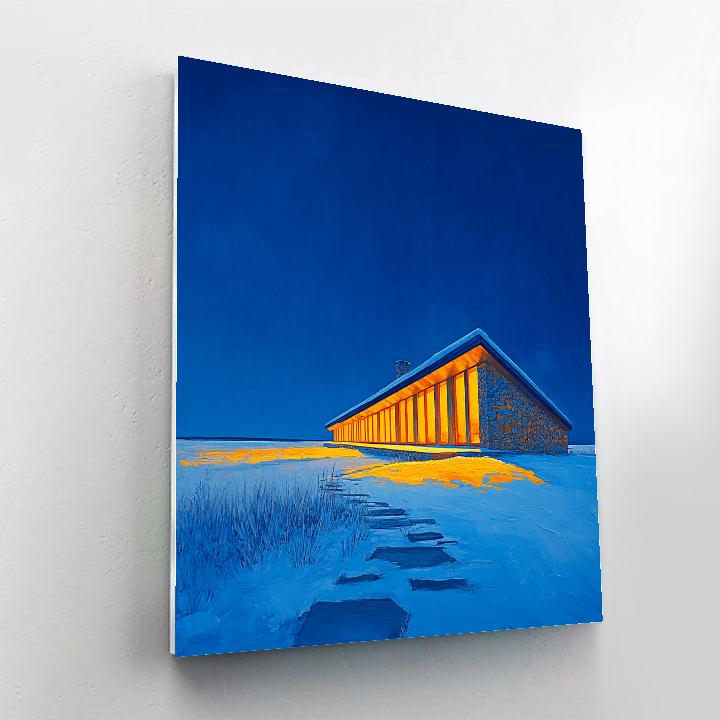 Frank Lloyd Wright Inspired Winter Prairie Night Numbered painting kits