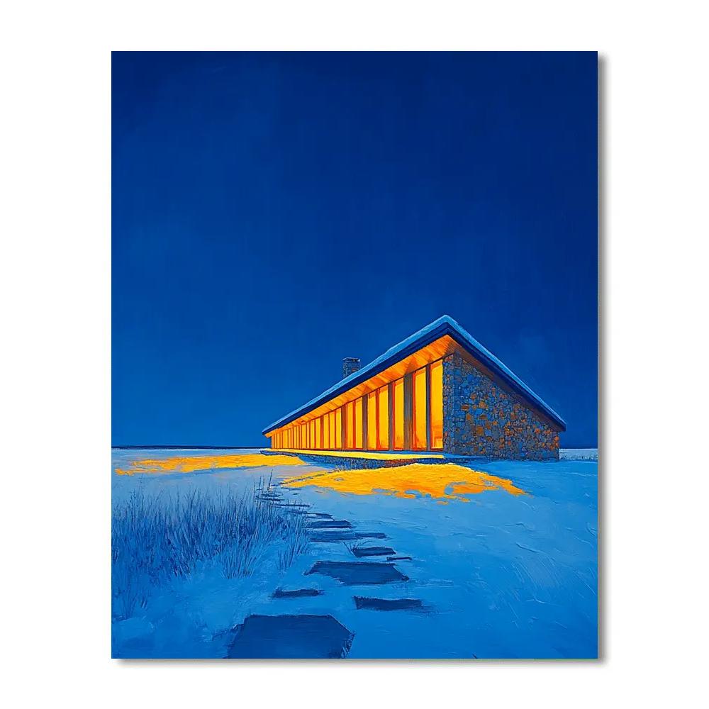 Frank Lloyd Wright Inspired Winter Prairie Night Numbered painting kits