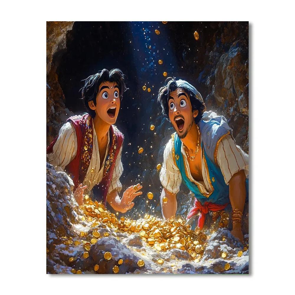 Aladdin And Abu’s Cave Of Wonders - Disney Inspired paint by color