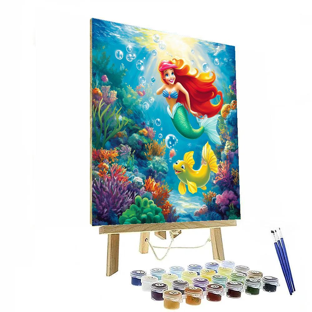 Ariel And Flounder’s Underwater Fun - Disney Inspired paint by number