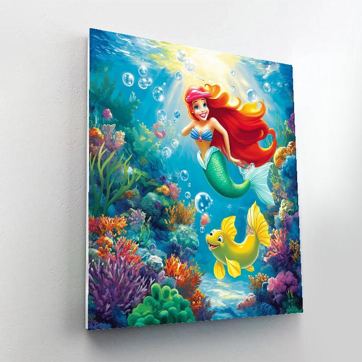 Ariel And Flounder’s Underwater Fun - Disney Inspired paint by number