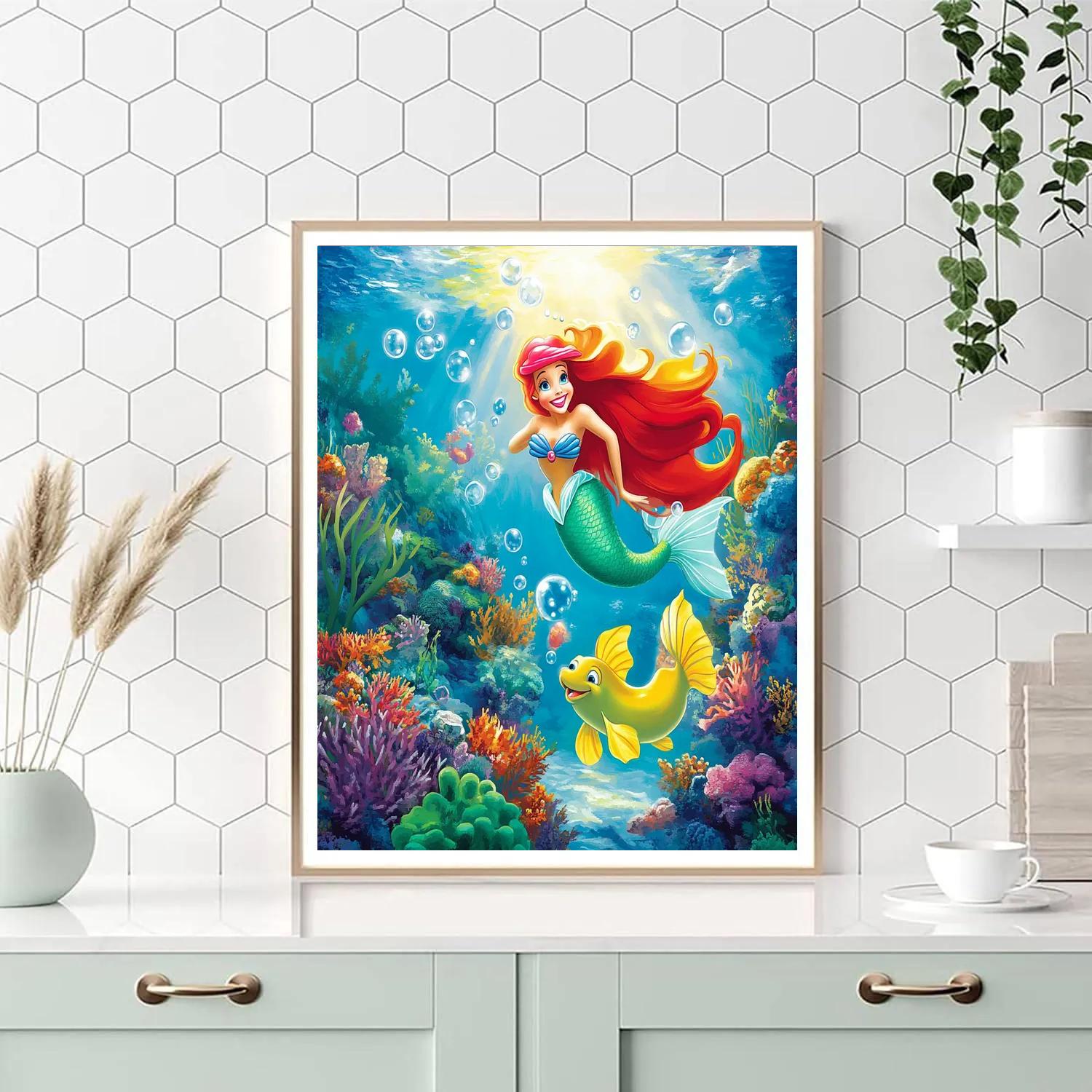 Ariel And Flounder’s Underwater Fun - Disney Inspired paint by number
