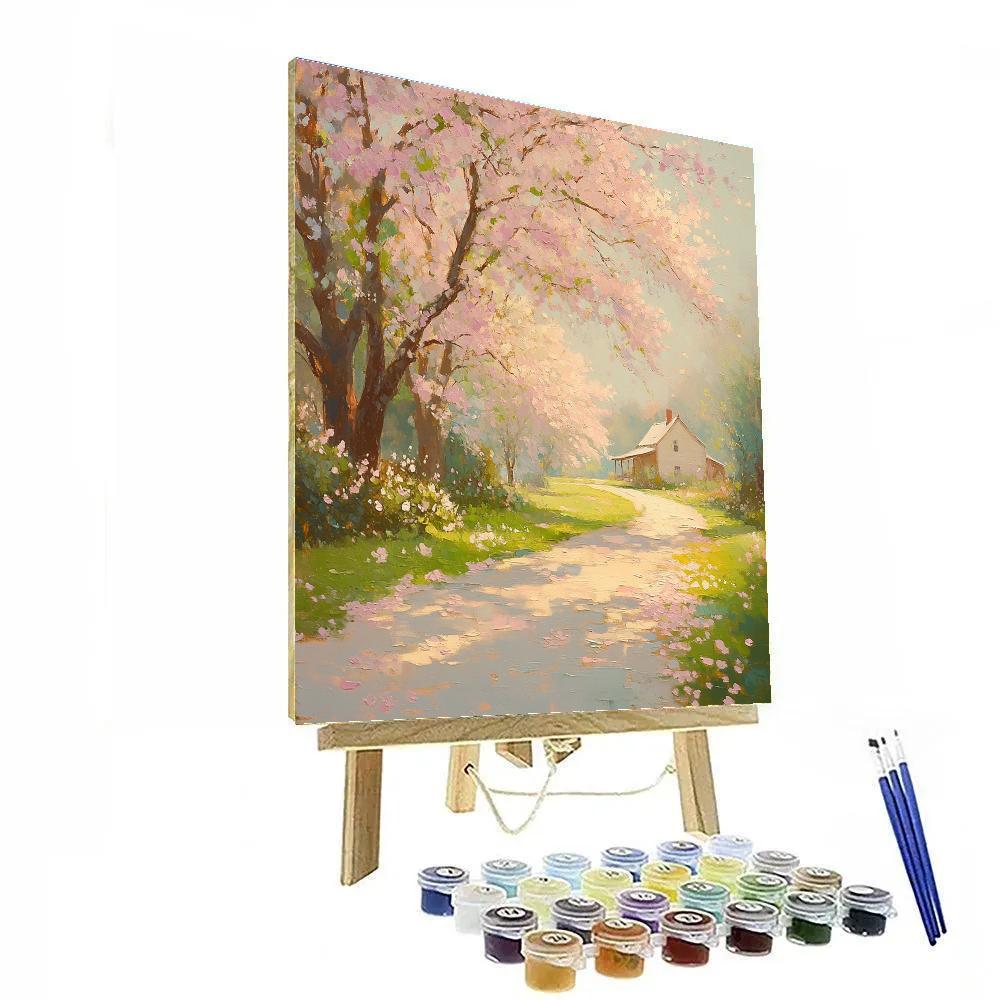 Monet Inspired Spring Orchard Path Painting by numbers kit