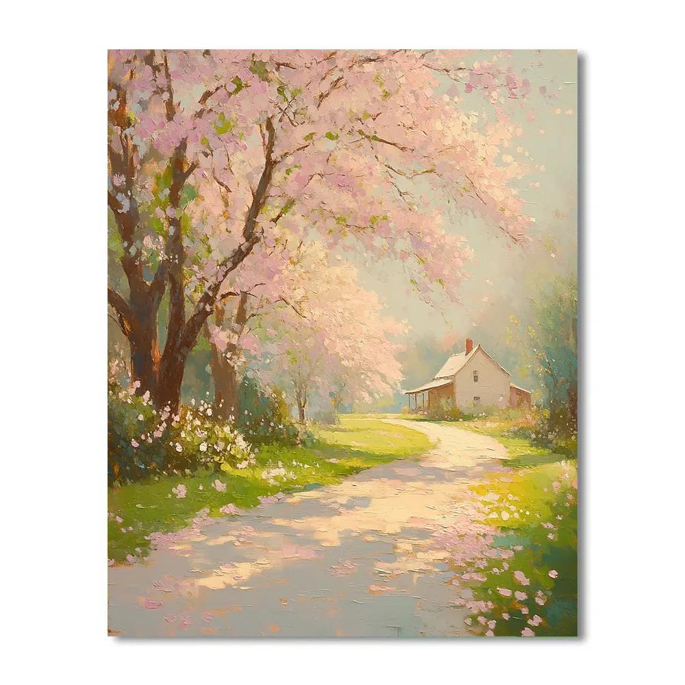 Monet Inspired Spring Orchard Path Painting by numbers kit